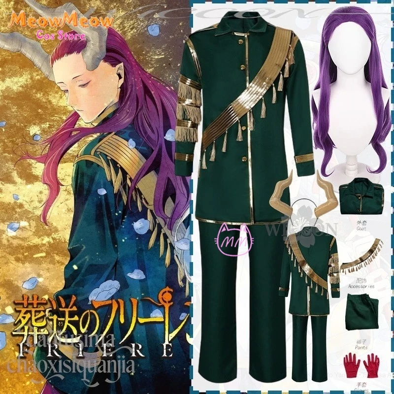 

Костюм для косплея на Хэллоуин для взрослых: Фрирен: За пределами конца путешествия, сезон 2, костюм демона с меховой шубой, зелеными рогами, ретро-стиль, карнавал 2026, disfraz