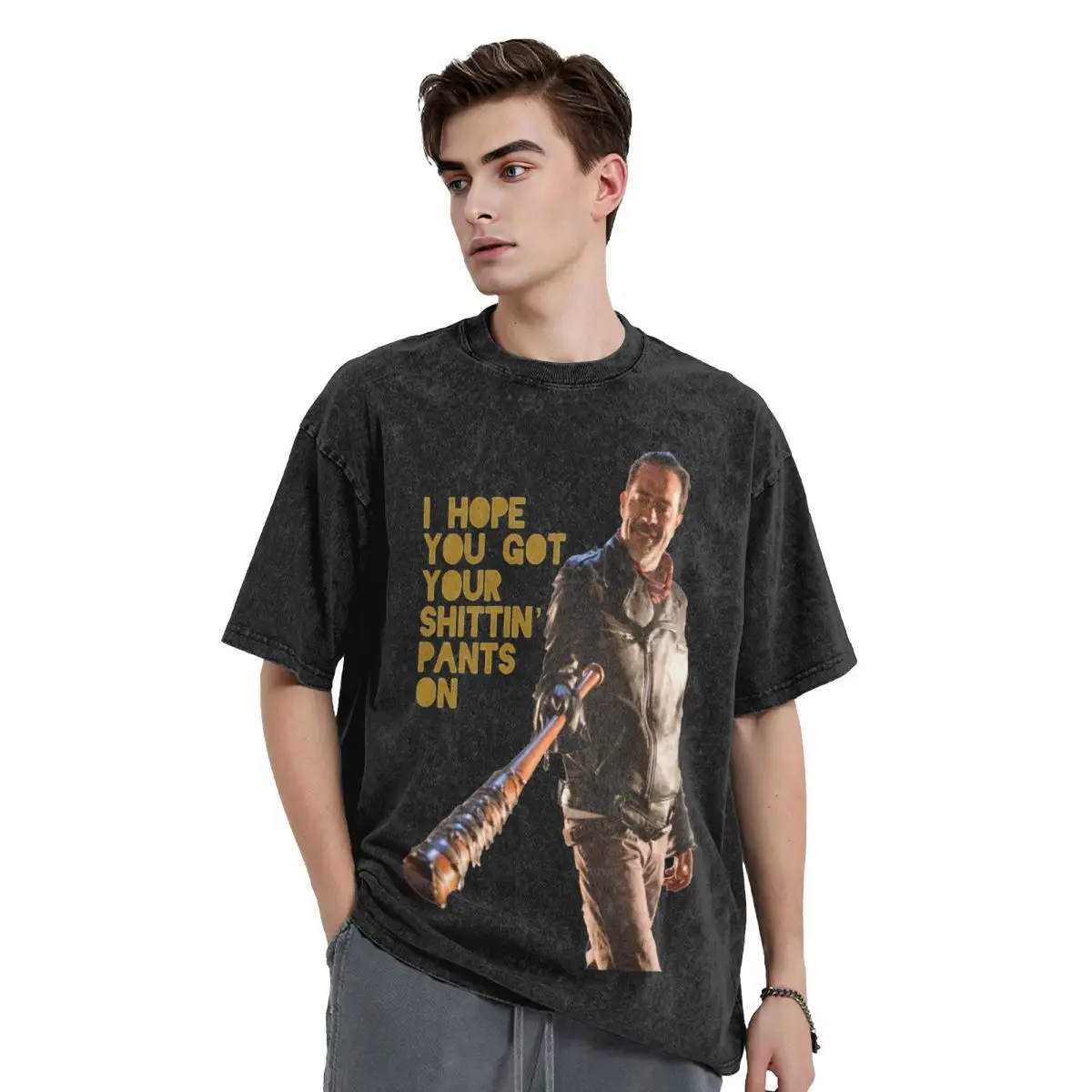 Negan The Walking Dead T Shirt Summer Funny Saying Y2K Retro T-Shirts 2024 Cotton Hippie Tshirt For Mens Short-Sleeved Top Tees