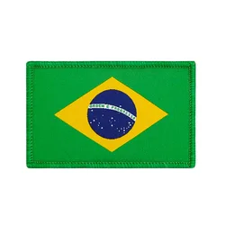 Brazil Embroidered Patches IR Reflective Brazilian PVC Rubber BRA Decorative Hook Back Patch For Clothing Backpack