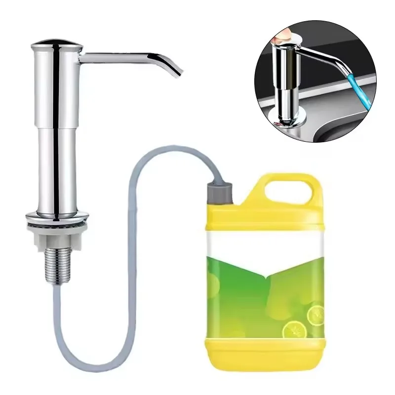 Soap Dispenser for Kitchen Sink, Countertop Soap Dispenser Pump, Silicone Extension Tube Connect to The Soap Bottle Directly