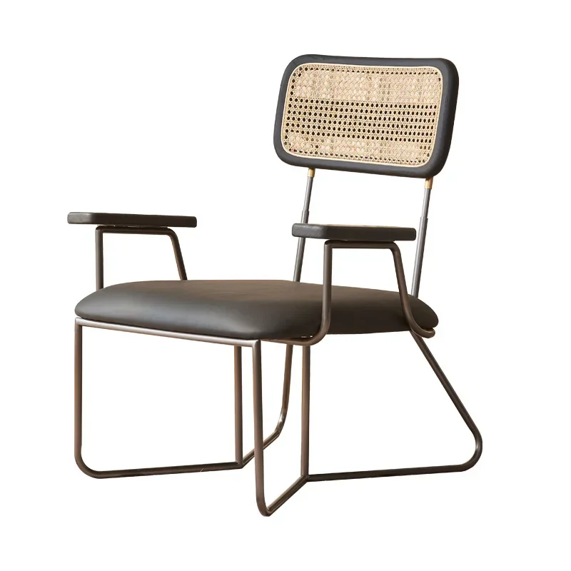 Hotel negotiation chair black modern minimalist creative rattan designer back chair