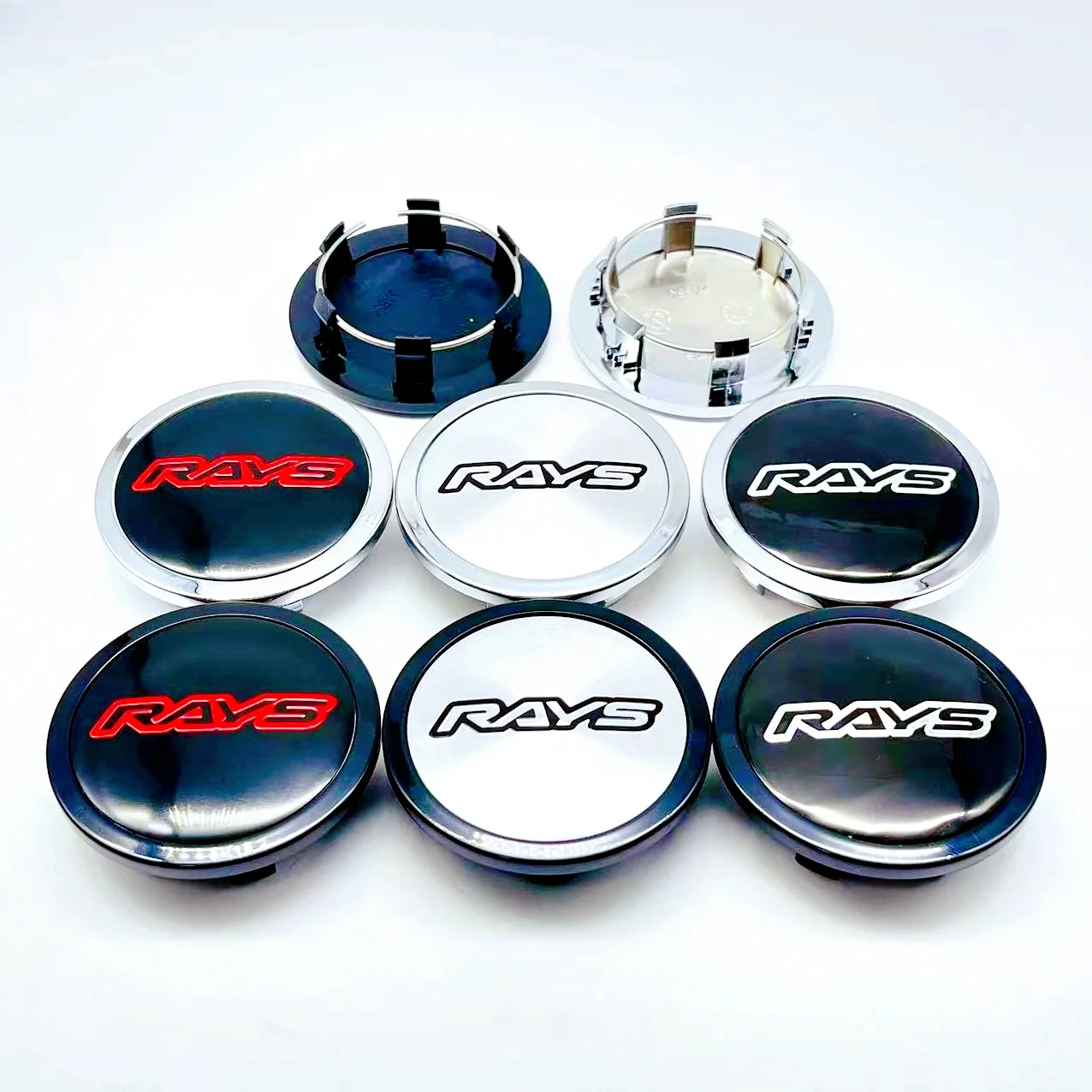 4pcs/Set 3D High-Quality 76mm Sticker Car Wheel Hub Center Covers Caps RAYS Auto Logo Badge Emblem Car Styling Accessories