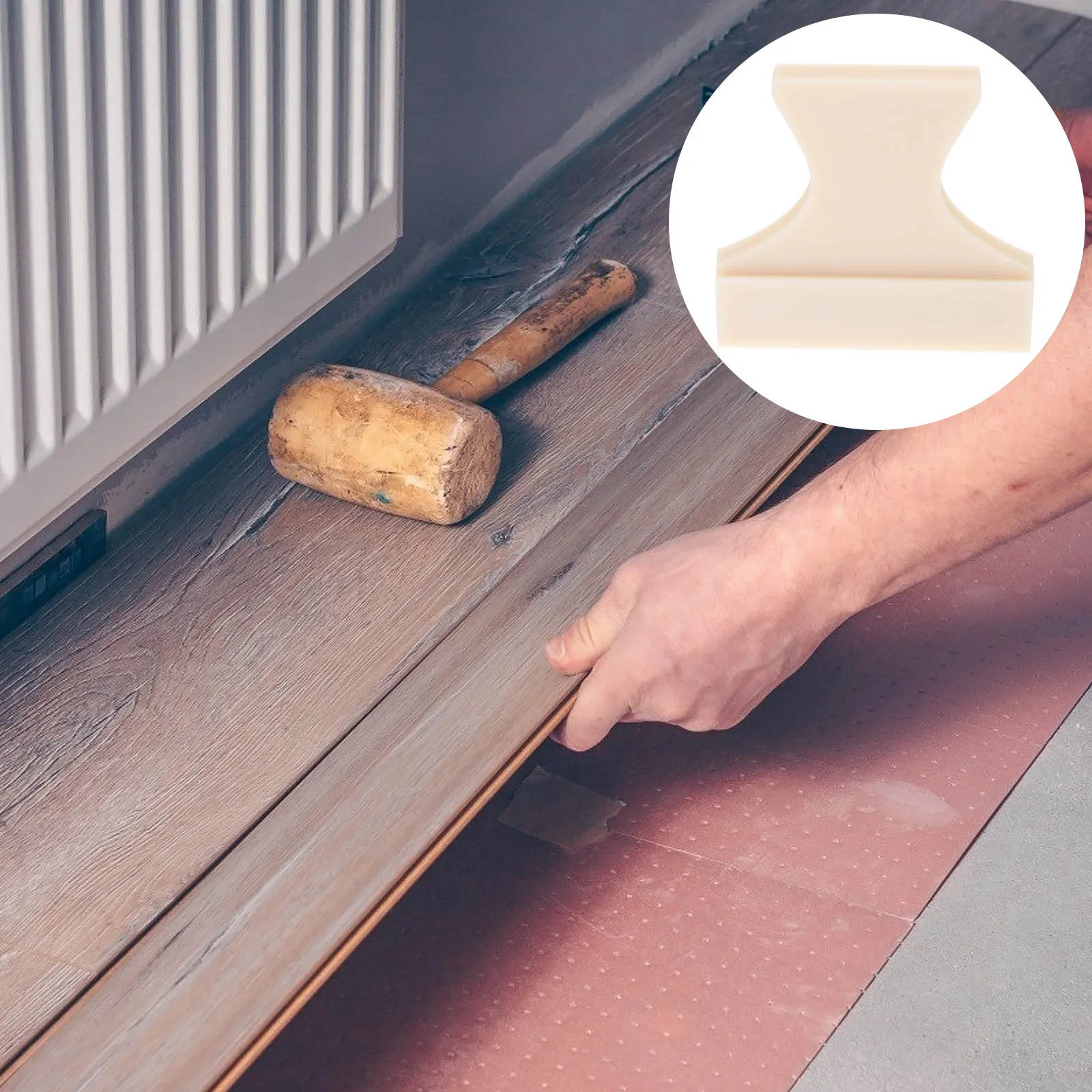 كتلة التنصت على الأرض الخشبية من مادة النايلون، تركيب مدمج وخفيف الوزن وفعال لحماية حافة الأرضيات من لوح الفينيل