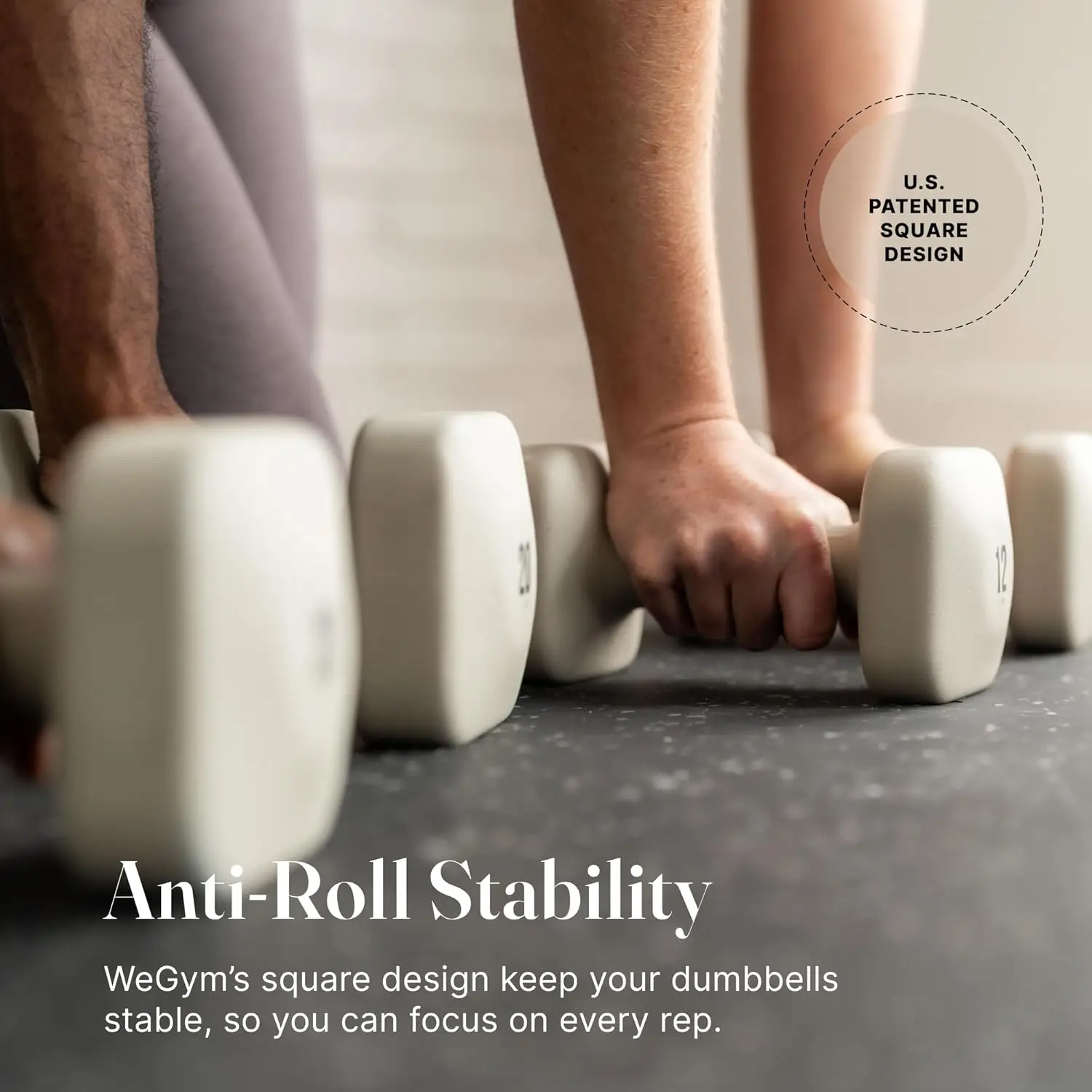 Hantle kwadratowe z antypoślizgowymi uchwytami, stabilne obciążenia wolne do ćwiczeń w domu, zapobiegają przewracaniu się podczas ćwiczeń