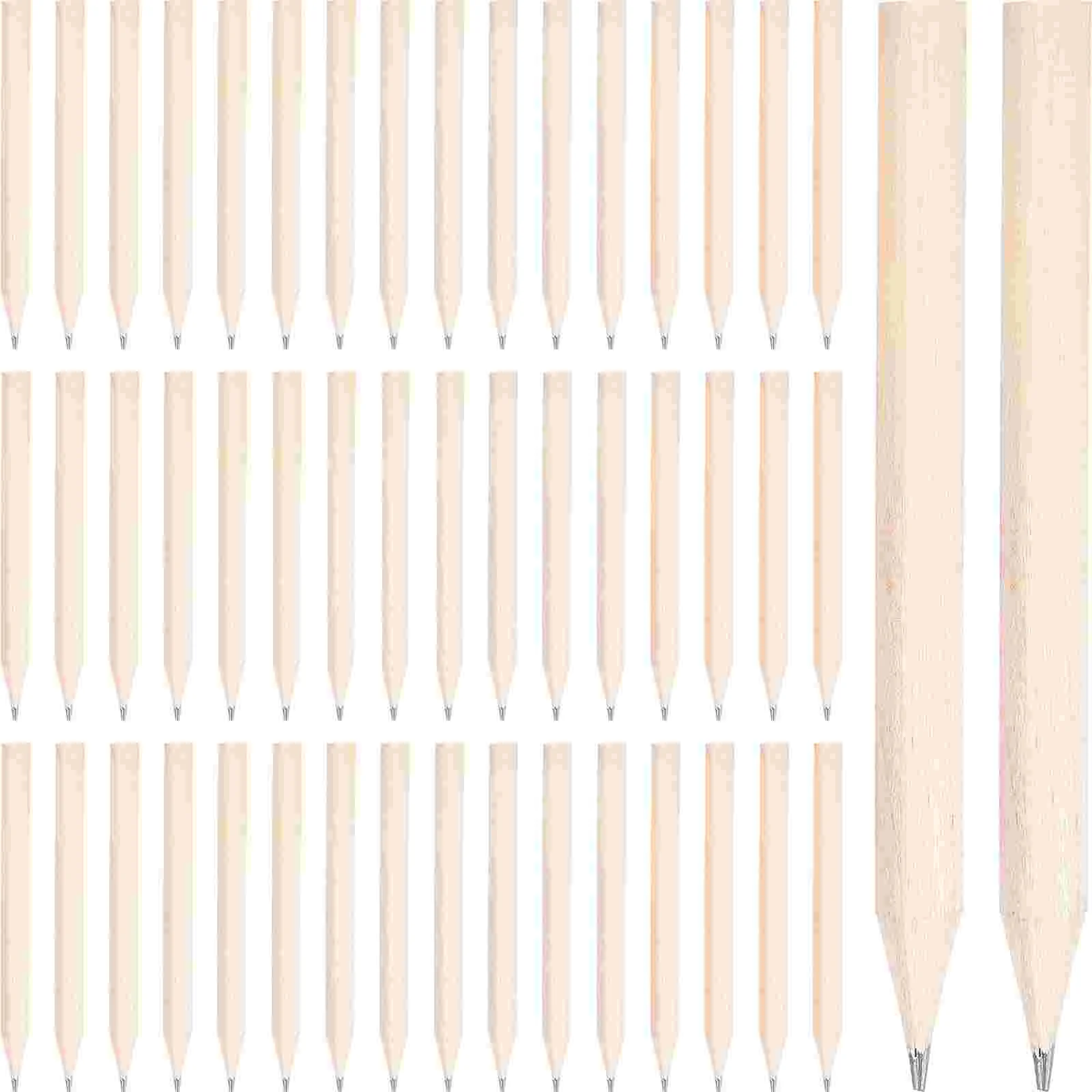 50 Pcs Short Pencil Students Writing Pencils Bulk Wooden Smooth Thick Kids Fat for Kindergarten