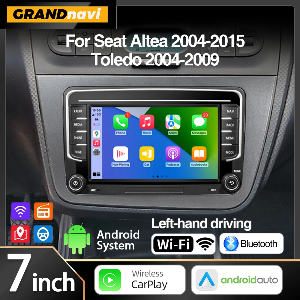 

Автомобильный Android-радио с левым рулем для Seat Altea 2004-2015 Toledo 2004-2009 стерео мультимедийный плеер GPS-навигация Carplay IPS сенсорный экран