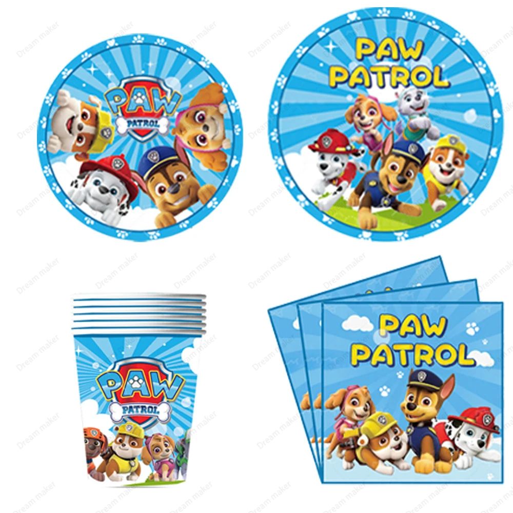 Paw Patrol Birthday Party Supplies 7/9 Inch Paper Plates Cups Napkins Various Paw Patrol Style Party Supplies One Stop Selection view 5