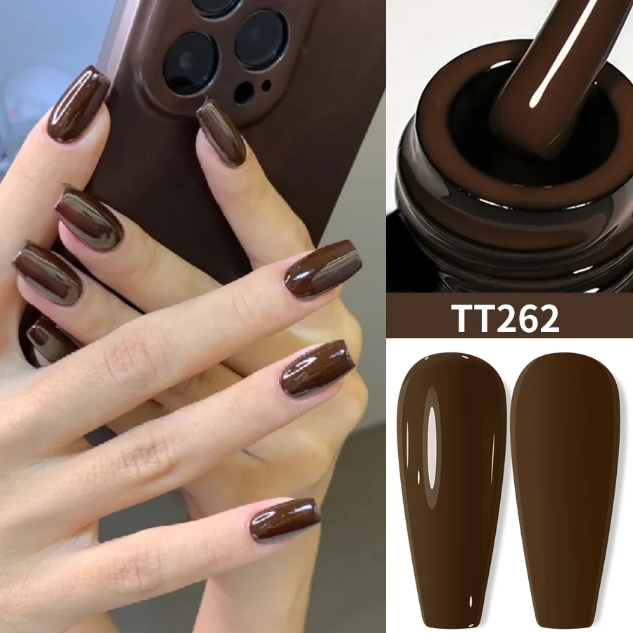 TARTU – vernis à ongles gel marron-noir, semi-permanent, adapté au manucure à domicile, cadeaux DIY pour filles, 8ml