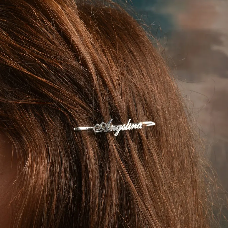 

Dreamtimes Hair Clip Name Hairpin Personalized Hair Clip Silver Word Hairclip Trendy Lettering HairpinName Hairclip Name Clip