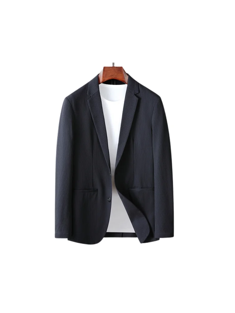 

M-3435-small suit male jacket Wedding formal dress high-end design sense black casual loose suit