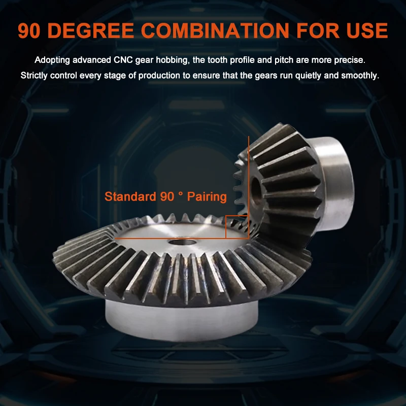 1Pair Of 90-Degree Transmission Bevel Gears 1.5M15 Teeth With 60 Teeth Process Hole 8+10mm Precision Bevel Gear Ratio 1:4