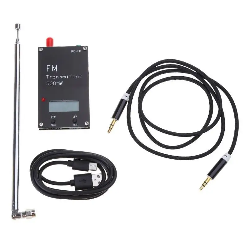 652F FM Transmitter 500mW 88-108MHz FM Transmitter Type C Port 320Transmitter Frequencies with Memory Function Stereo Input