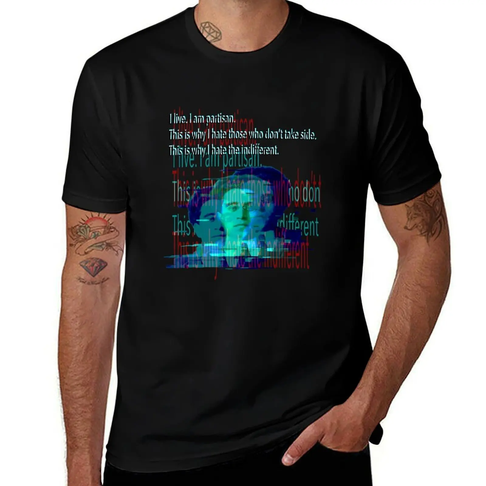 Gramsci: I hate the indifferent 2.0 T-Shirt Work Basic Short Sleeve Top T-Shirt