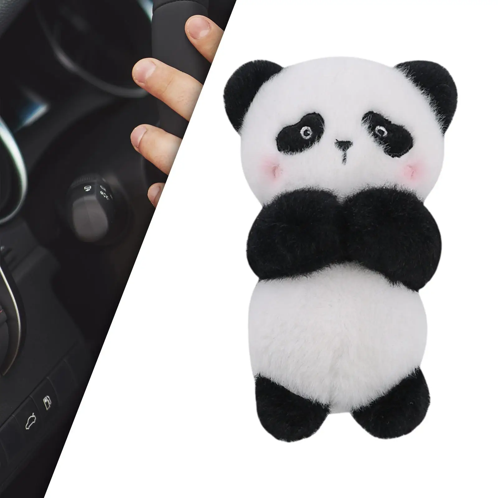 Ruitenwisser Shift Handvat Cartoon Panda Pluche Pop Auto Interieuraccessoire Lichtgewicht Leuke Multifunctionele Zachte Korte Pluche 15.5X10Cm