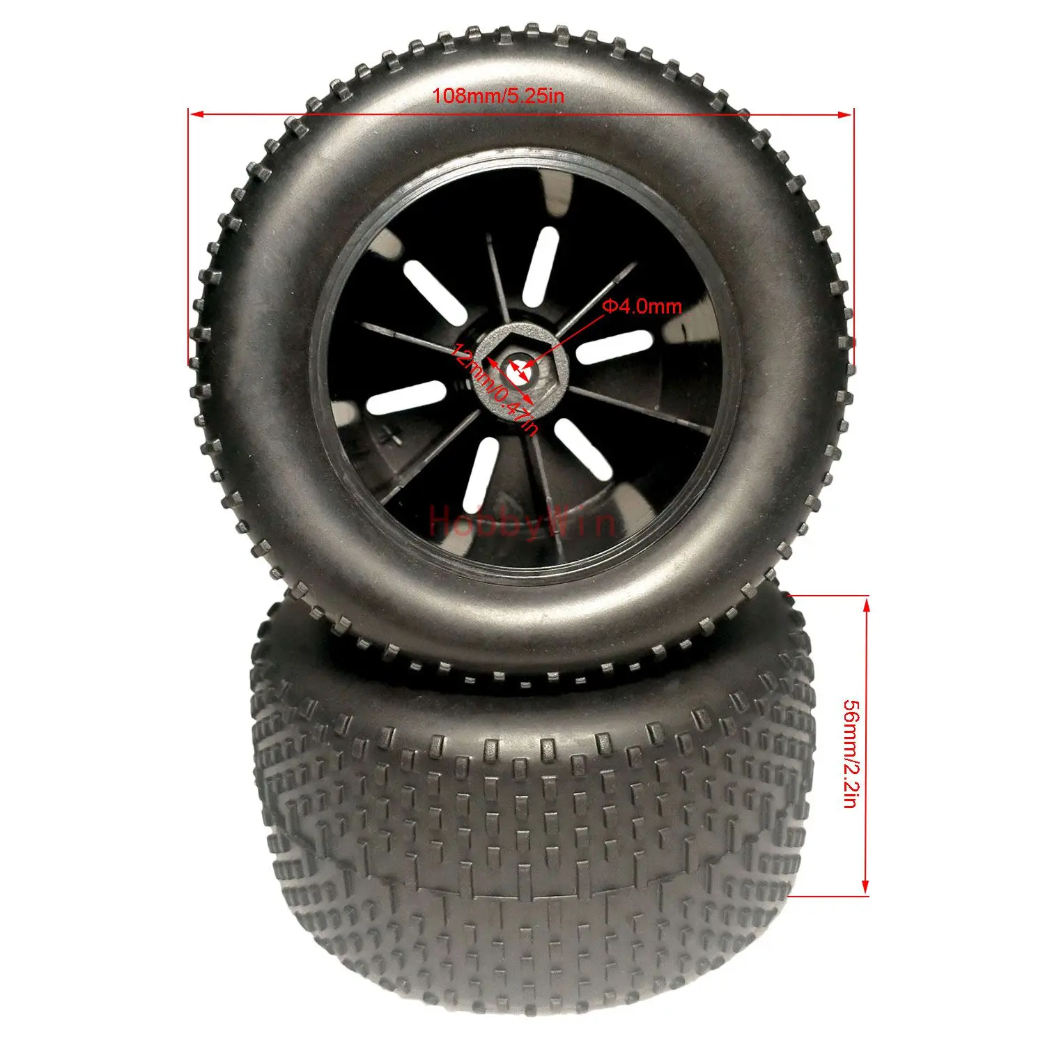 HSP part 17703K Truggy Wheel Complete 2P for 1/10 Scale 4WD Off-Road RC Truck