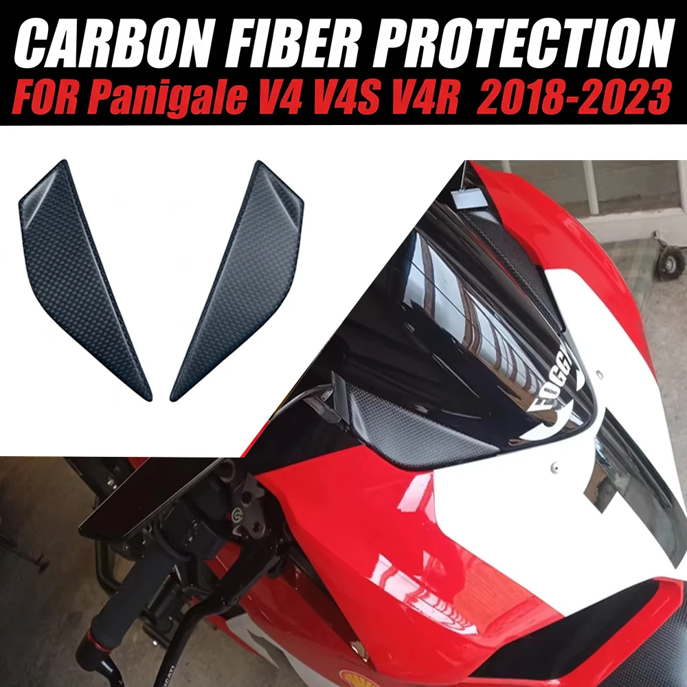 For DUCATI Panigale V4 V4S V4R 2018-2023 Carbon Fiber Motorcycle Windshield Carbon Fiber Side Wind Deflector Spoiler Cover