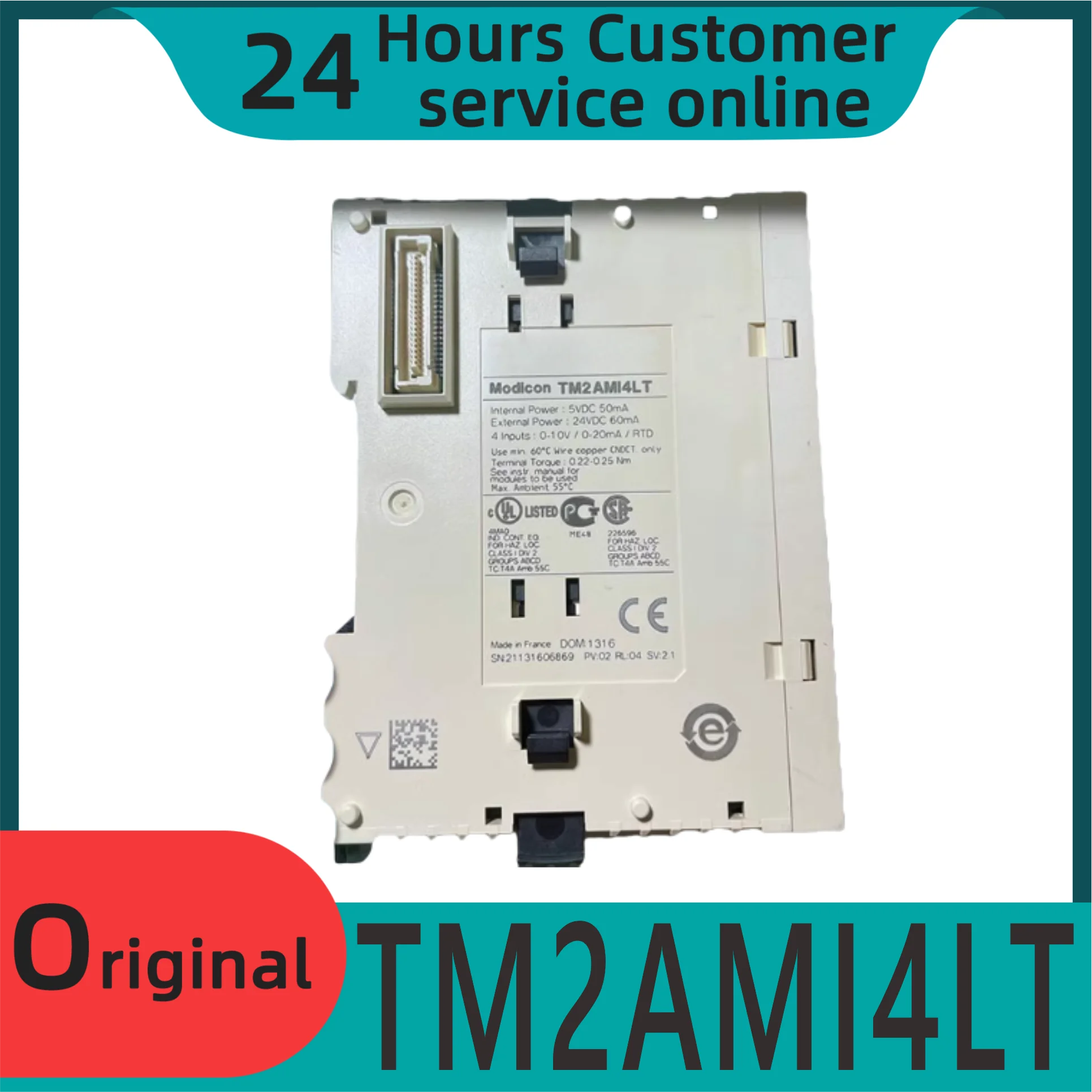 

Совершенно новый оригинальный модуль аналогового ввода Tm2ami2ht Twdamm3ht Tm2ami4lt Tm2avo2ht Tm2ami2lt Tm241cec24t