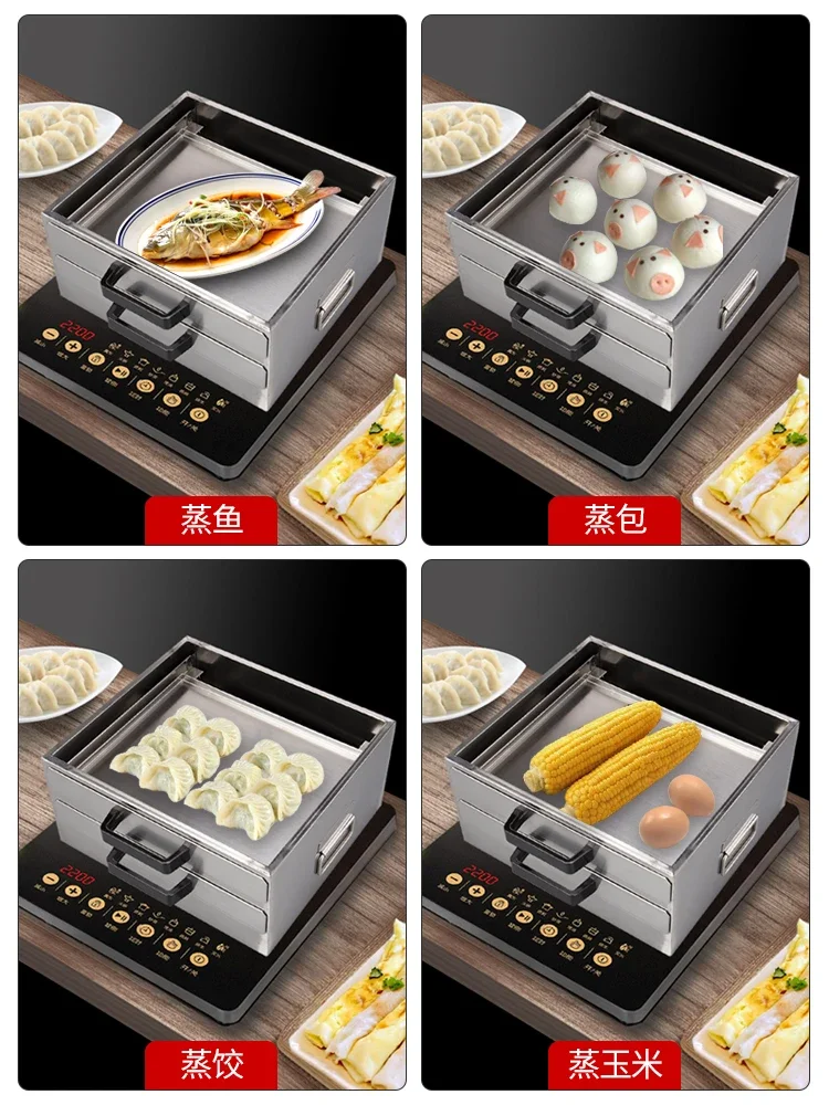 Rice noodle roll machine small household 304 stainless steel steamer mini Guangdong rice noodle roll support drawer