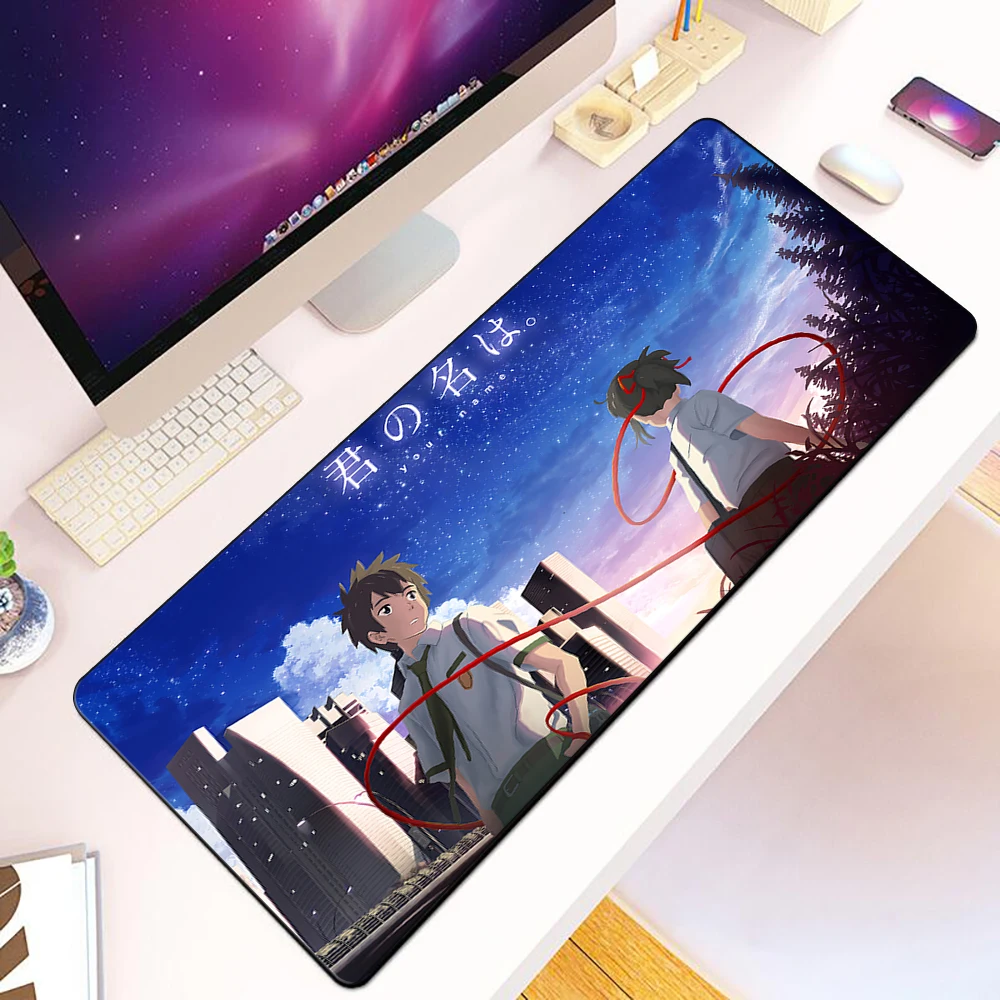 

Anime Your Name Mousepad HD Printing Computer Gamers Locking Edge Non-slip Mouse Pad XXL90x40cm Keyboard PC Desk Pad