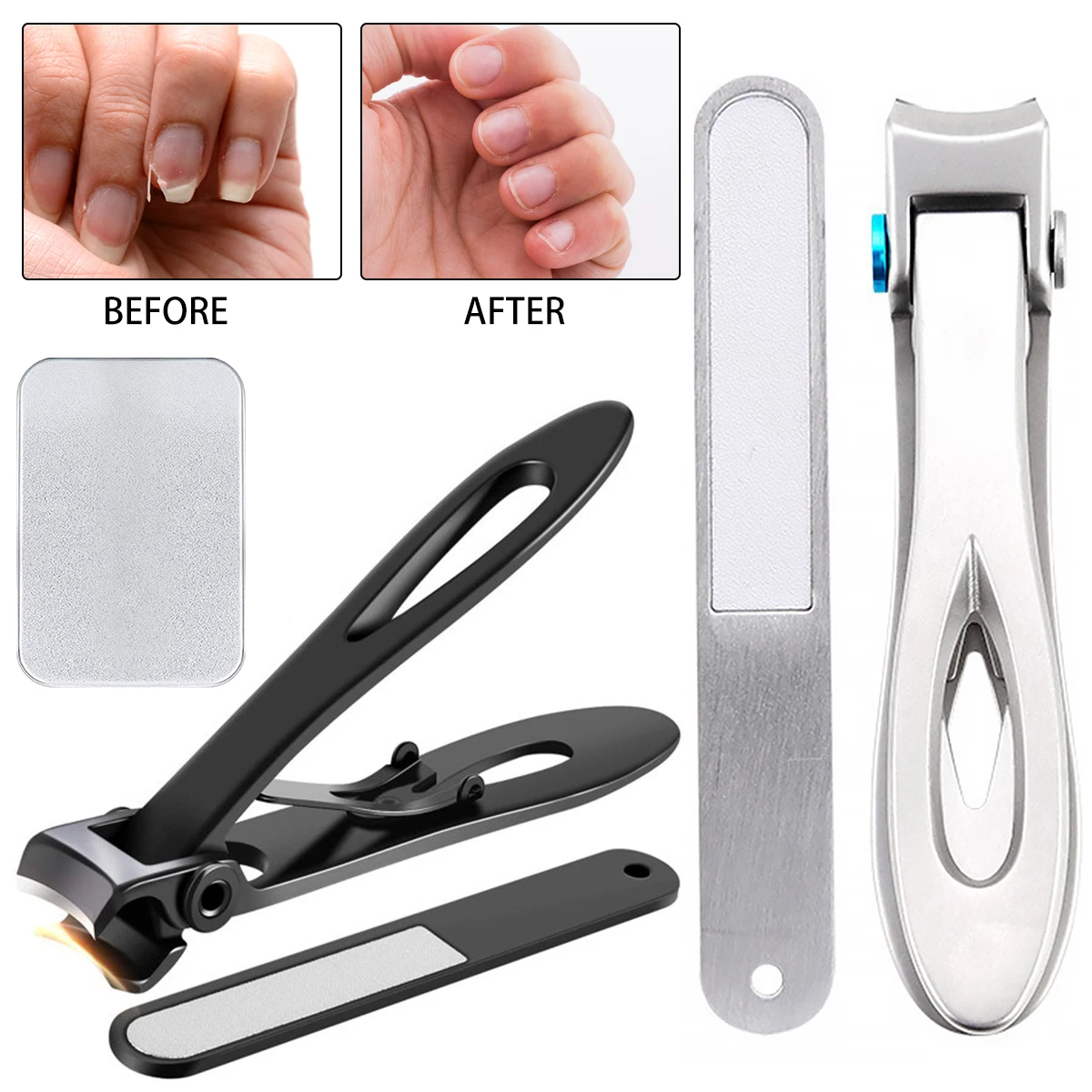 Thick Nail Clippers 15mm Wide Jaw Nail Cutter Stainless Steel Heavy Duty Toenail Clippers with Curved Blades for Thick Toenail