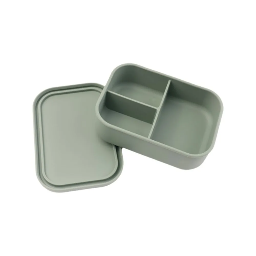 

Fresh-Keeping Box 3 Compartments Silicone Lunch Box Rectangular Heat Resistant Lunch Container Microwavable Picnic box Office