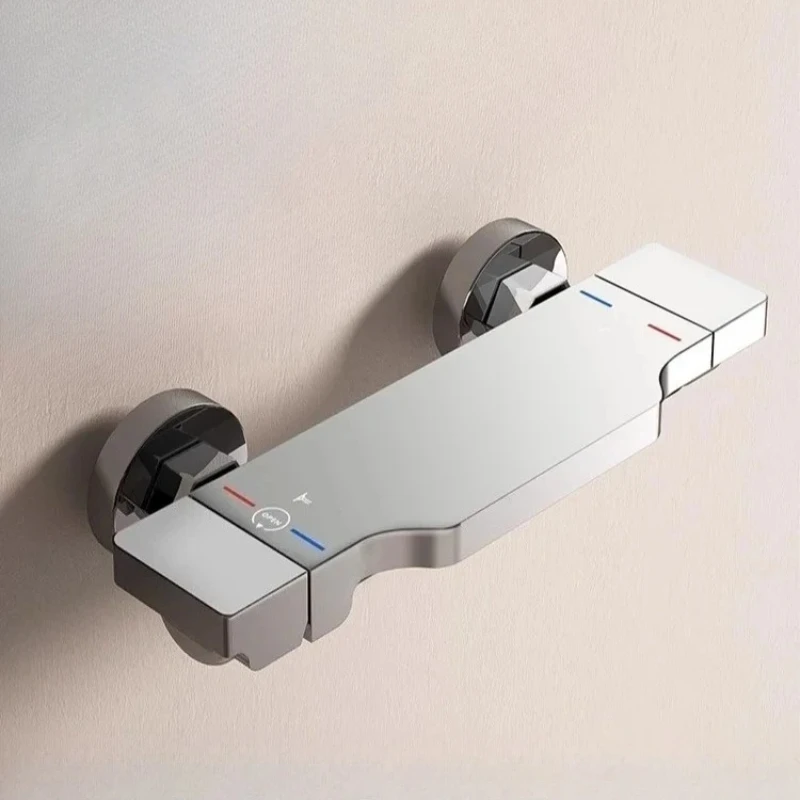 

Solid Brass Triple Handle Tub Shower Faucet - Hot/Cold Mixing Valve with Shower Head Kit, All-Brass Bathroom Fixture