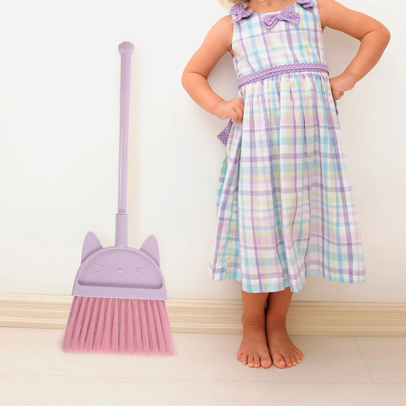 Kids' Lightweight Mini Broom Set for Ages 2-6 – Safe PP Broom & Dustpan for Hard Floors, Early Learning Cleaning Toy