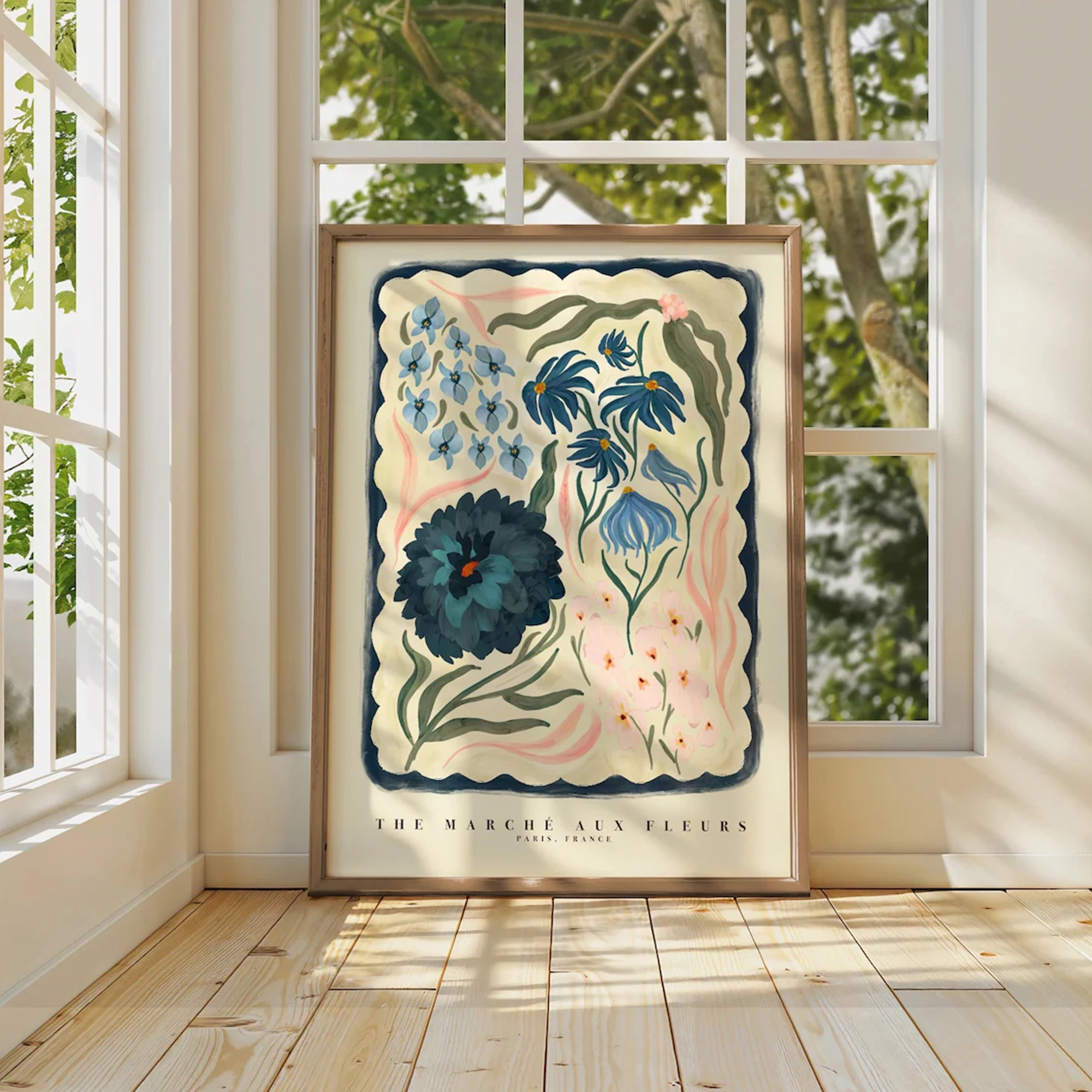 Modern Abstract Hand Drawn Floral Colourful Wall Art Print Canvas Painting Poster Picture For Living Room,Bedroom Home Decor