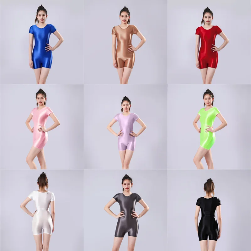 

Sl Smooth Silk Matte One-Piece orts Bodysuit Tight Sexy plus Size 706 iny Glossy Women's Rer Underwear