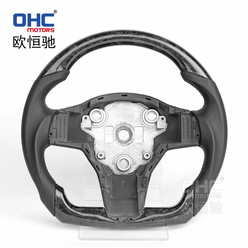 For Tesla Model 3 19-22  steering wheel modification withForged carbon fiberFor new energy vehicles