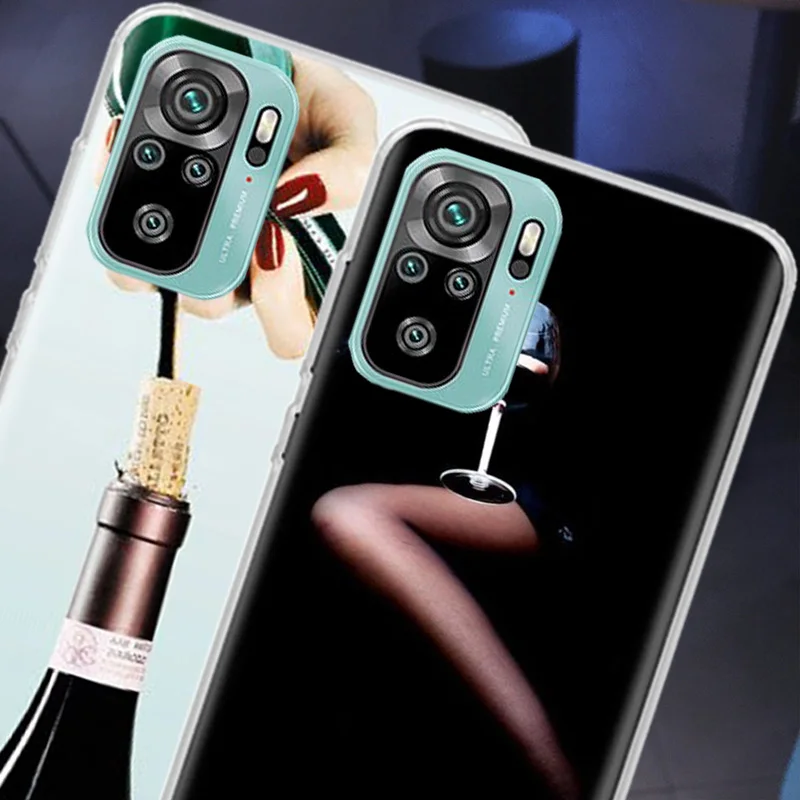 High heels beauty goblet red wine Phone Case For Xiaomi Redmi Note 12 11 Pro Plus 5G 12S 10S 11S 4G 11T 11S 11E 10 9T 9 9S 8 8T