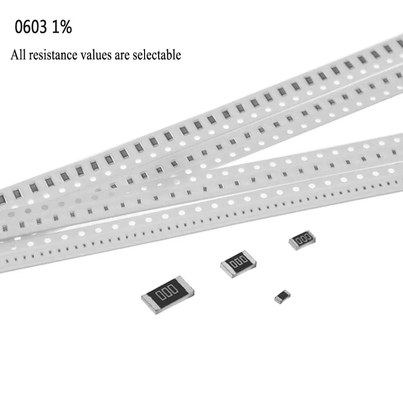 Imagem -02 - Resistor de 0603 Smd 0r 10m w 01 10 47 100 150 220 330 Ohms 1k 2.2k 10k 100k 1r 10r 100r 150r 220r 330r 470r 1m 5000 Peças