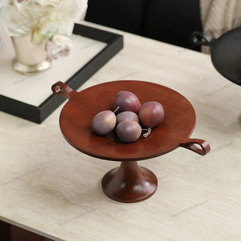 For Wooden Decorative Basin, Solid Wood with Foot Tray, Antique Snack Tray, Homestay Decoration Ornament