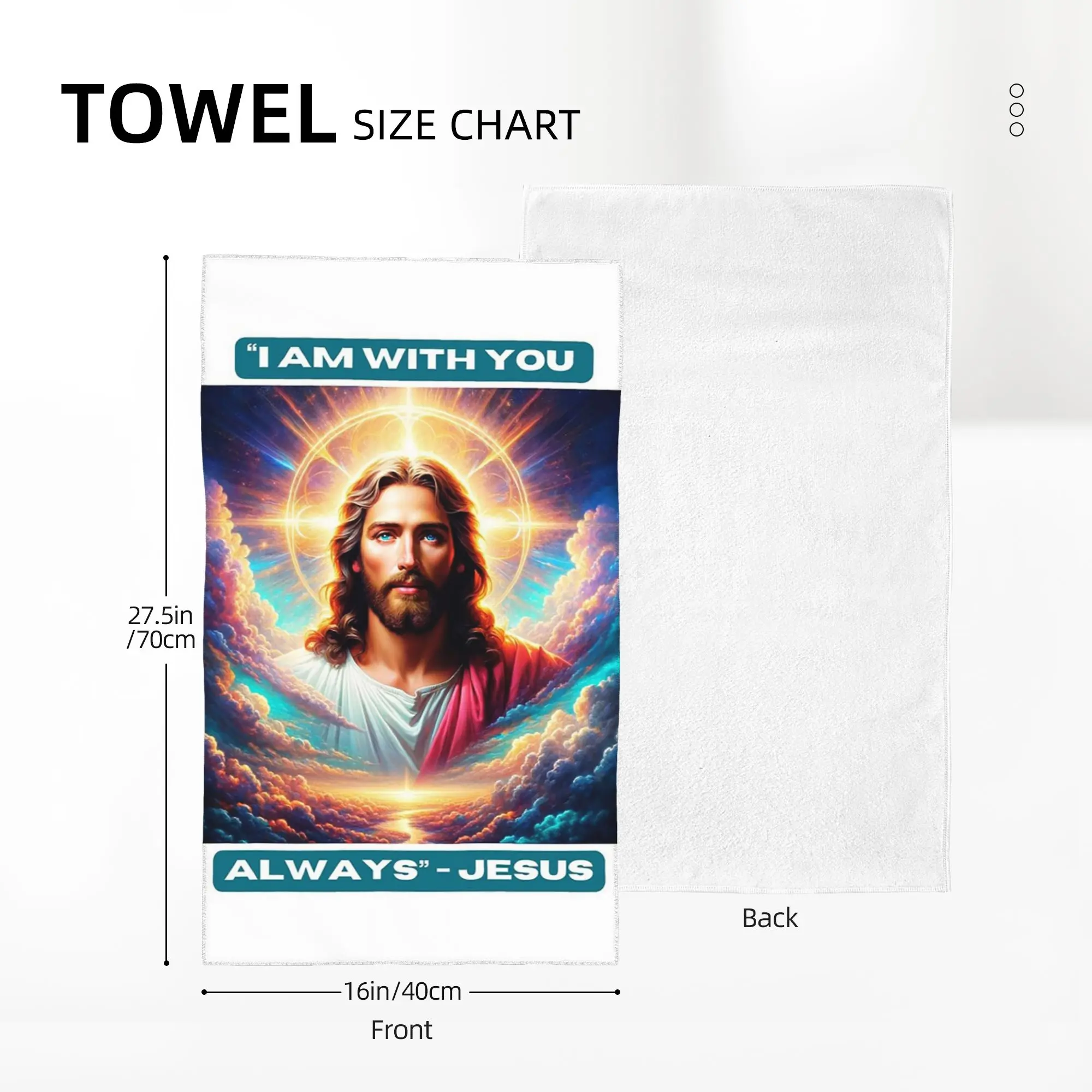 Custom quotI am with you always Jesus Biblical Soft Face Towel Quick Dry Pool Bath Cotton Towels Absorbent
