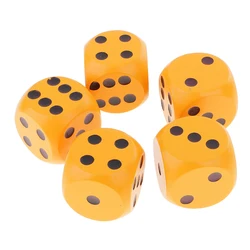 Pack of 5 pcs 6 Sided Large Wooden Dice Game Supplies 30mm for Dungeons & Dragons TRPG Board Games Drinking Gambling Dice