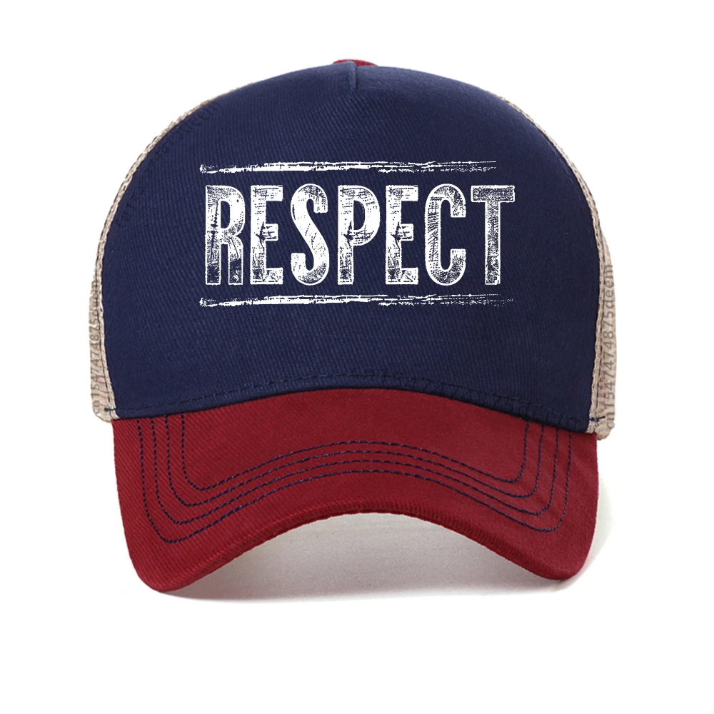 RESPECT baseball cap Man Hip Hop hat fashion Summer outdoor adjustable mesh breathable Truck hat