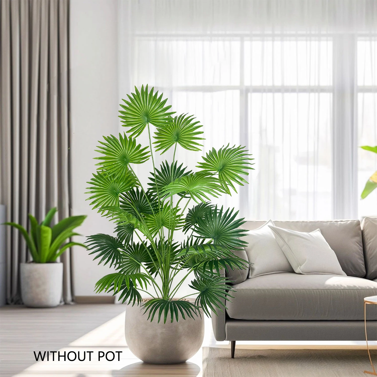Rama de planta de palma Artificial de 70-110CM, planta de imitación realista, planta Artificial ornamental de hoja grande para decoración del hogar y la Oficina