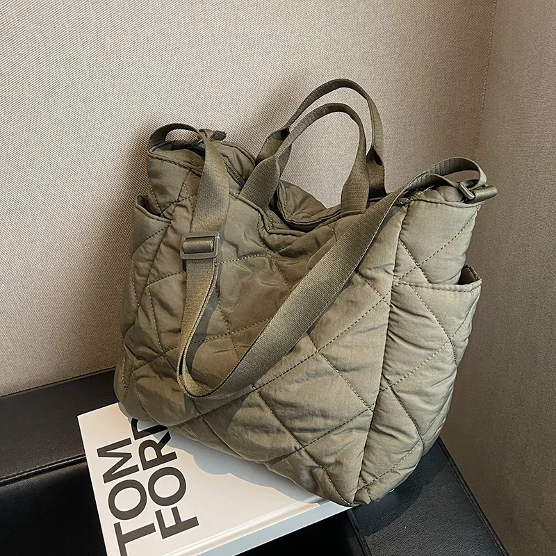 Bolso de maternidad de gran capacidad para mujer, bolsas de pañales de bebé, bolsos de hombro de algodón para mujer, bolsas de compras