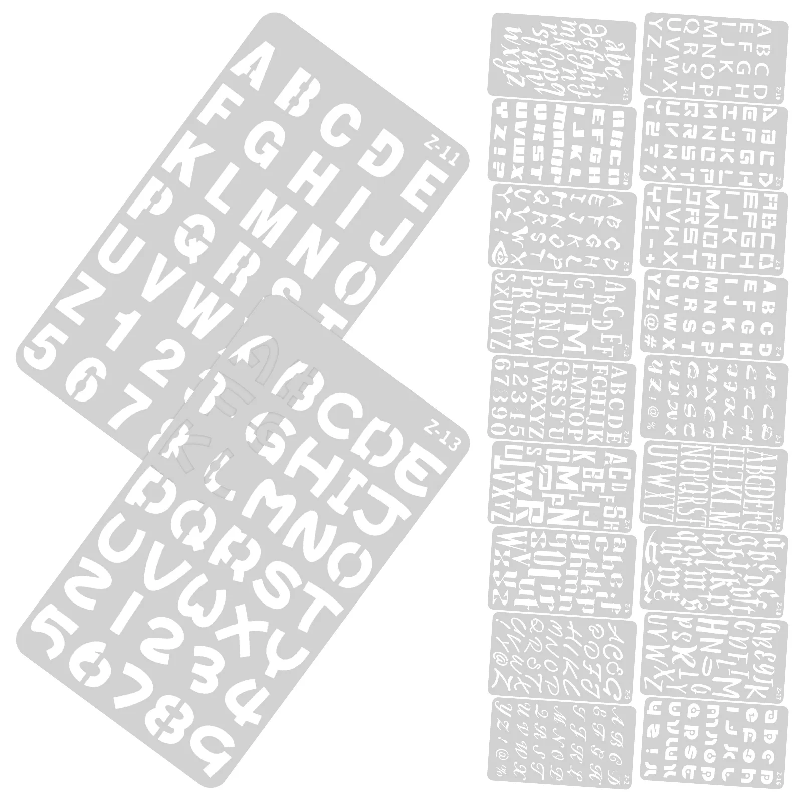 

20 Sheets Embossed Hollow Out Letter Template Journal Stencils The Pet Craft Plastic for Painting