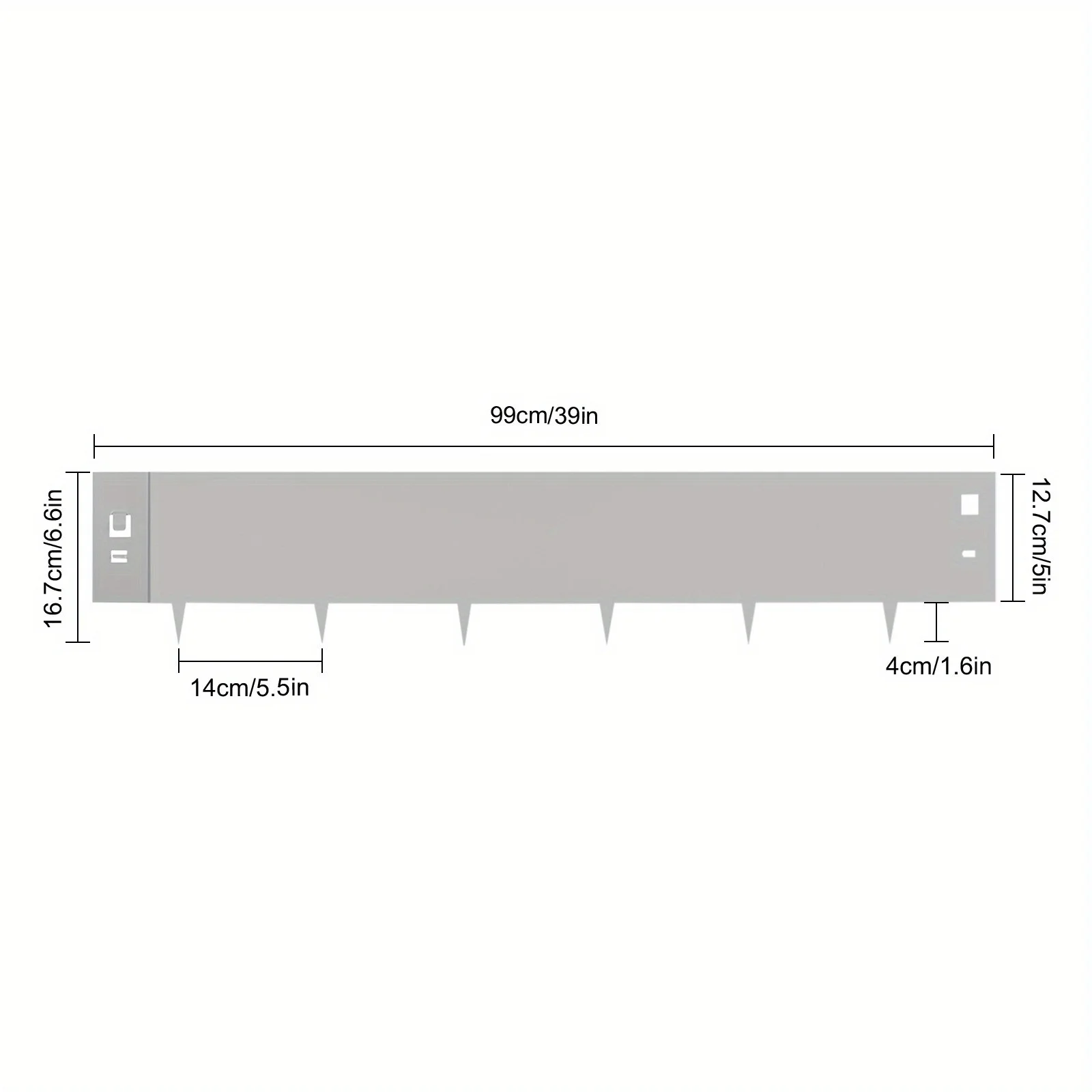5 عبوات من حواف العشب الفولاذية المجلفنة مقاس 39 بوصة - حدود رمادية عالية مقاس 5 بوصات |   لا حاجة للحفر، درع الطقس