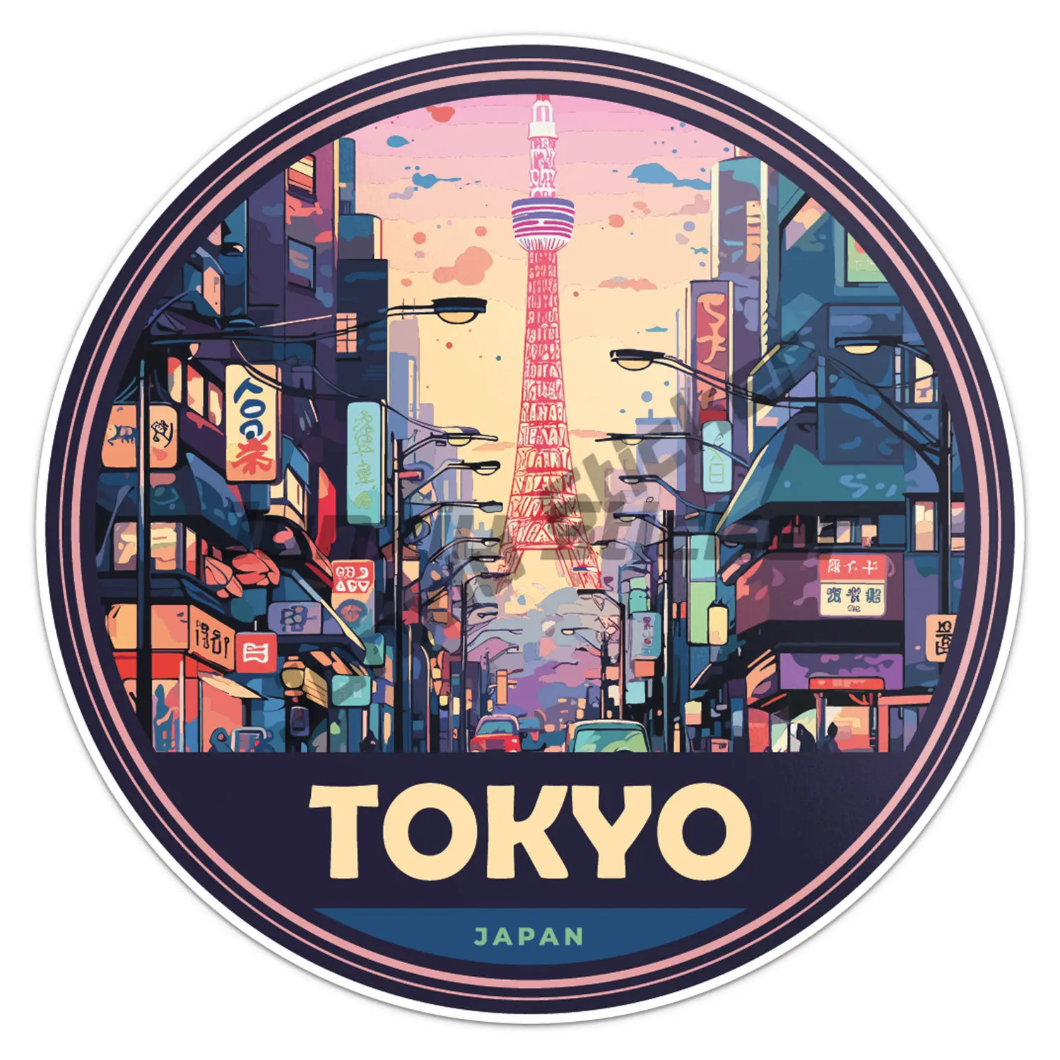 

Holiday Tokyo Osaka City Asian Japan Travel Adventure Label Sticker Car Vinyl Decal Japanese Coat of Arms Cover Scratches Decal