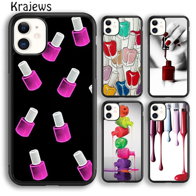 Krajews Nail Polish Collage Soft Phone Case Cover For iPhone 16 15 SE2020 14 6 7 8 plus 11 12 13 pro max Plus coque Fundas