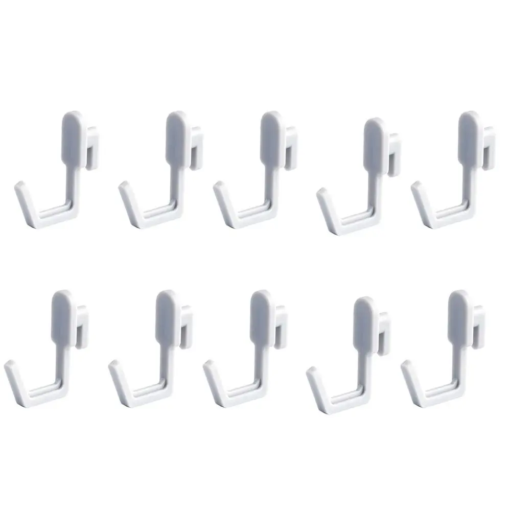 10Pcs Utility Plastic Peg Board Hook Black/White/Grey J Shape Hole Board Hook Heavy Duty Wall Mounted Storage Rack for Home