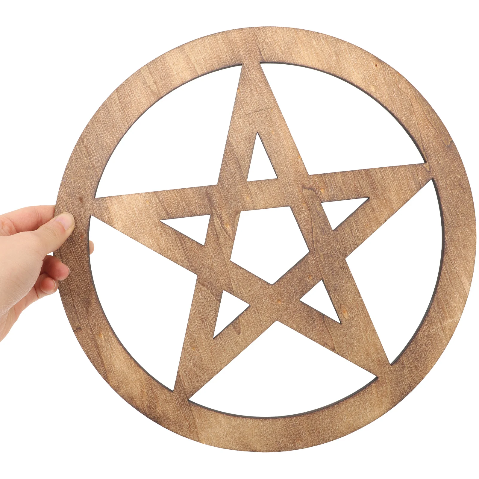 Pentagram Decoration Household Adornments Retro Style Sacrifice Supply Altar Wooden Pentacle Tile Ornament Practical Home Signs