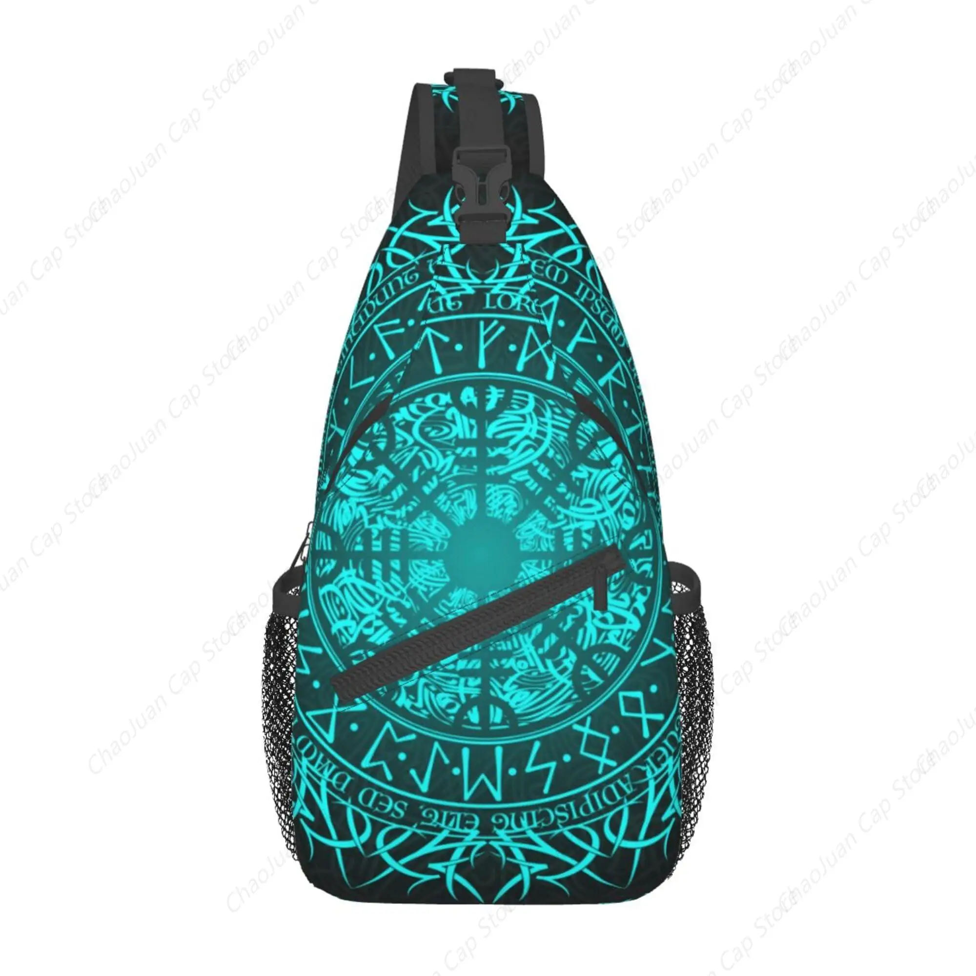 Blue Viking Vegvisir Compass Sling Backpack Bag For Women Men Chest Bag Daypack Crossbody Backpack For Travel Sports