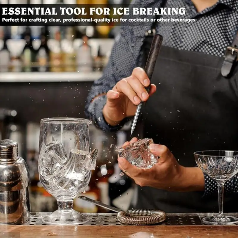 Multifunctional Stainless Steel Ice Pick Portable Cocktail Bar Ice Breaking Tool Household Ice Crusher Bar Accessory