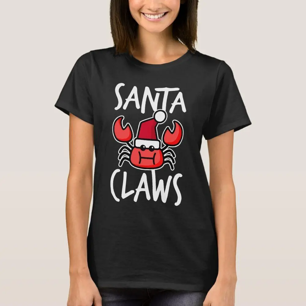 WOMAN T-SHIRT Santa Claws Christmas Gift Tee Crab Holiday  Lover GiftAnime Pattern Clothing Y2K Summer