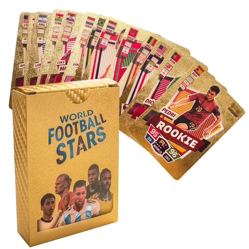 55 Football Gold Foil Cards, Hot Stamping Flash Cards Cross-Border European World Cup C Romesi Star Collection Cards