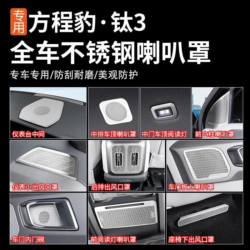 

Для BYD Equation Leopard Titan Ti 3 2025 защитная крышка рожка из нержавеющей стали