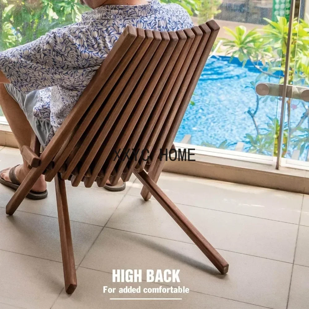 Outdoor wooden folding chairs, low profile wooden reclining chairs, leisure chairs, outdoor garden camping wooden folding chairs